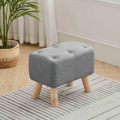Linen Fabric Foot Rest Stool Ottoman Seat - Shello's Creative Boutique