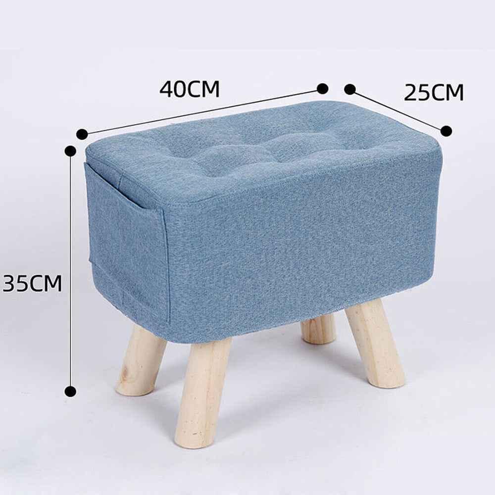 Linen Fabric Foot Rest Stool Ottoman Seat - Shello's Creative Boutique