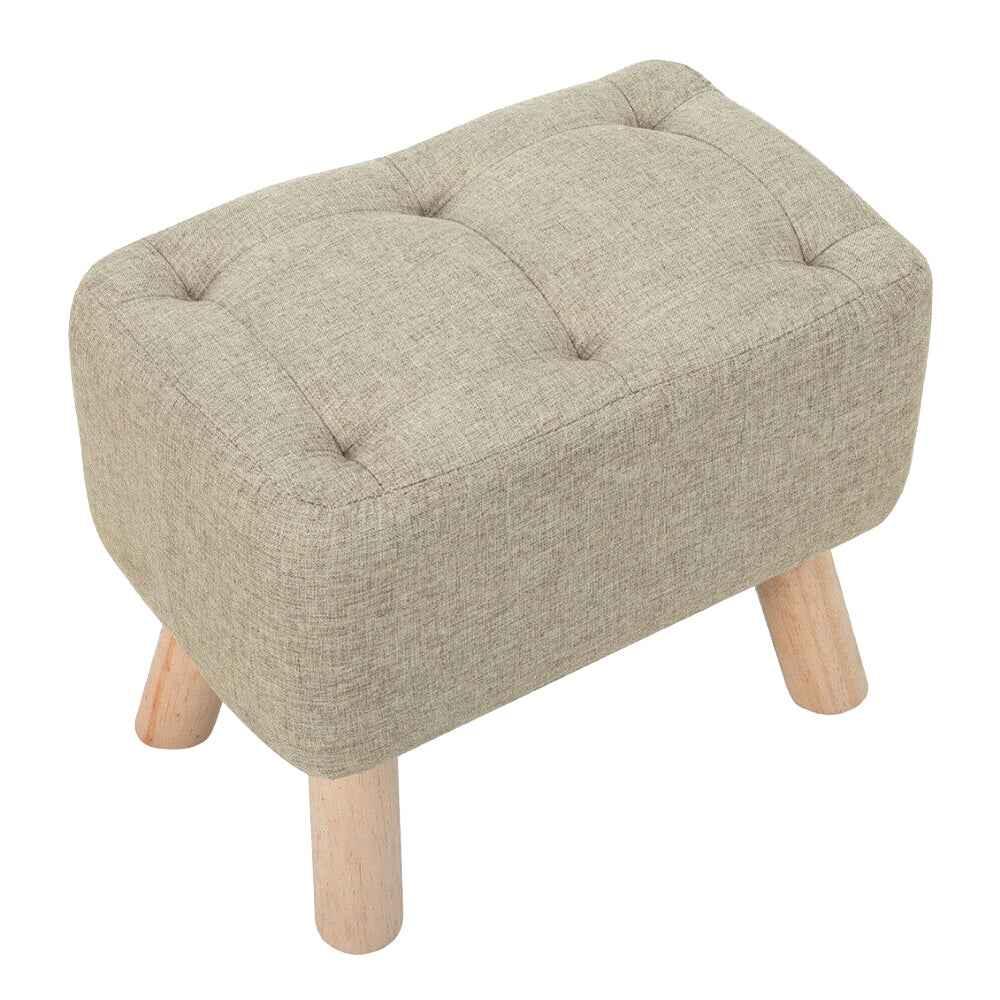 Linen Fabric Foot Rest Stool Ottoman Seat - Shello's Creative Boutique
