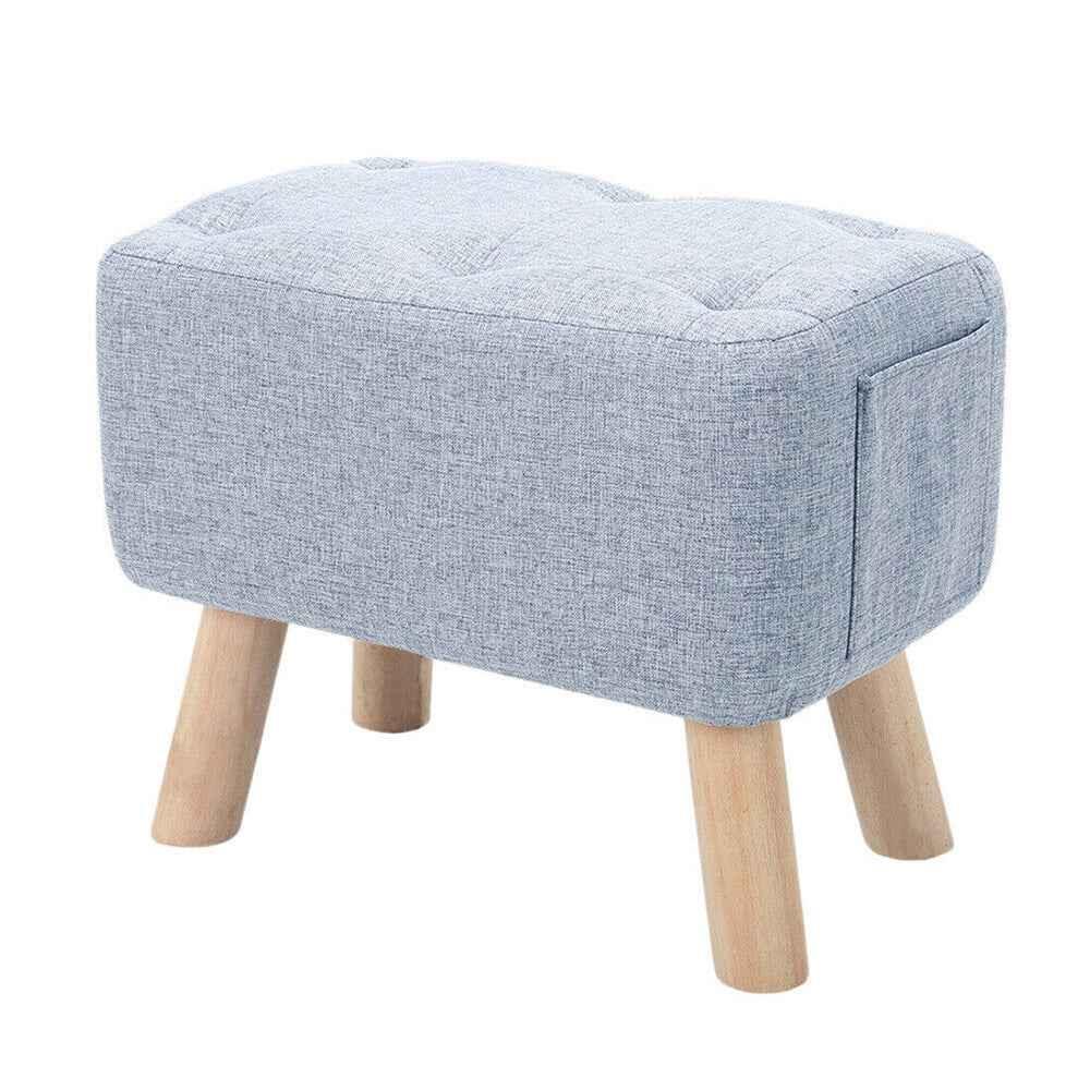 Linen Fabric Foot Rest Stool Ottoman Seat - Shello's Creative Boutique
