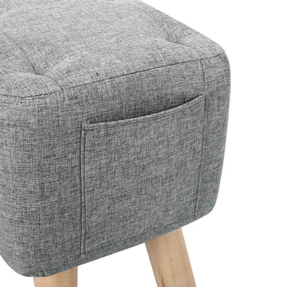 Linen Fabric Foot Rest Stool Ottoman Seat - Shello's Creative Boutique