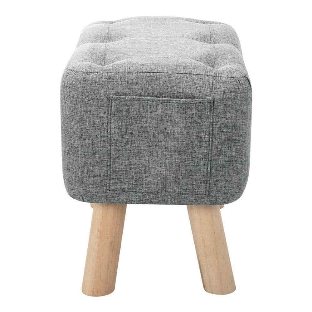Linen Fabric Foot Rest Stool Ottoman Seat - Shello's Creative Boutique