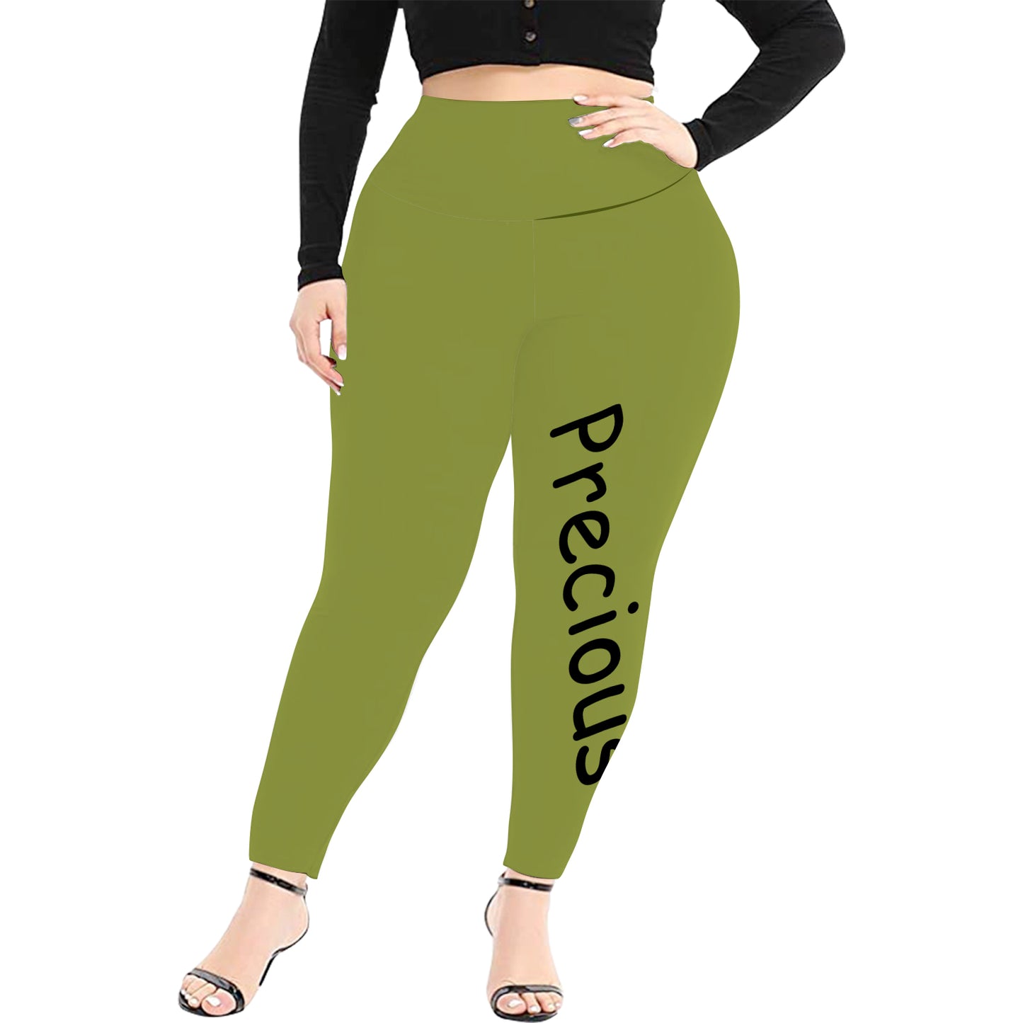 Women's High Waist Leggings(Plus Size)(ModelL45)