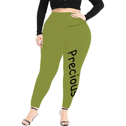 Women's High Waist Leggings(Plus Size)(ModelL45) - Shello's Creative Boutique