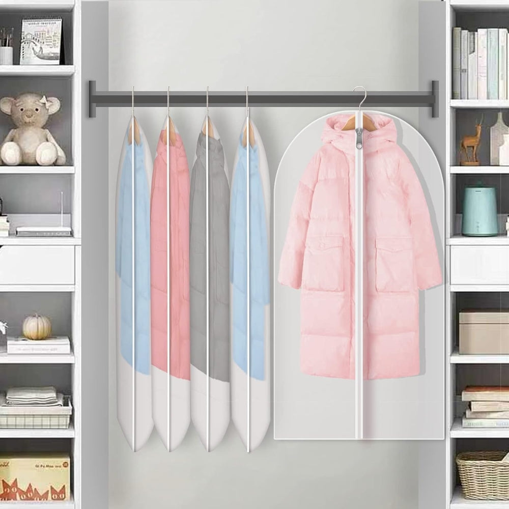 PEVA Garment Bags with Full Zipper for Closet Storage and Protection