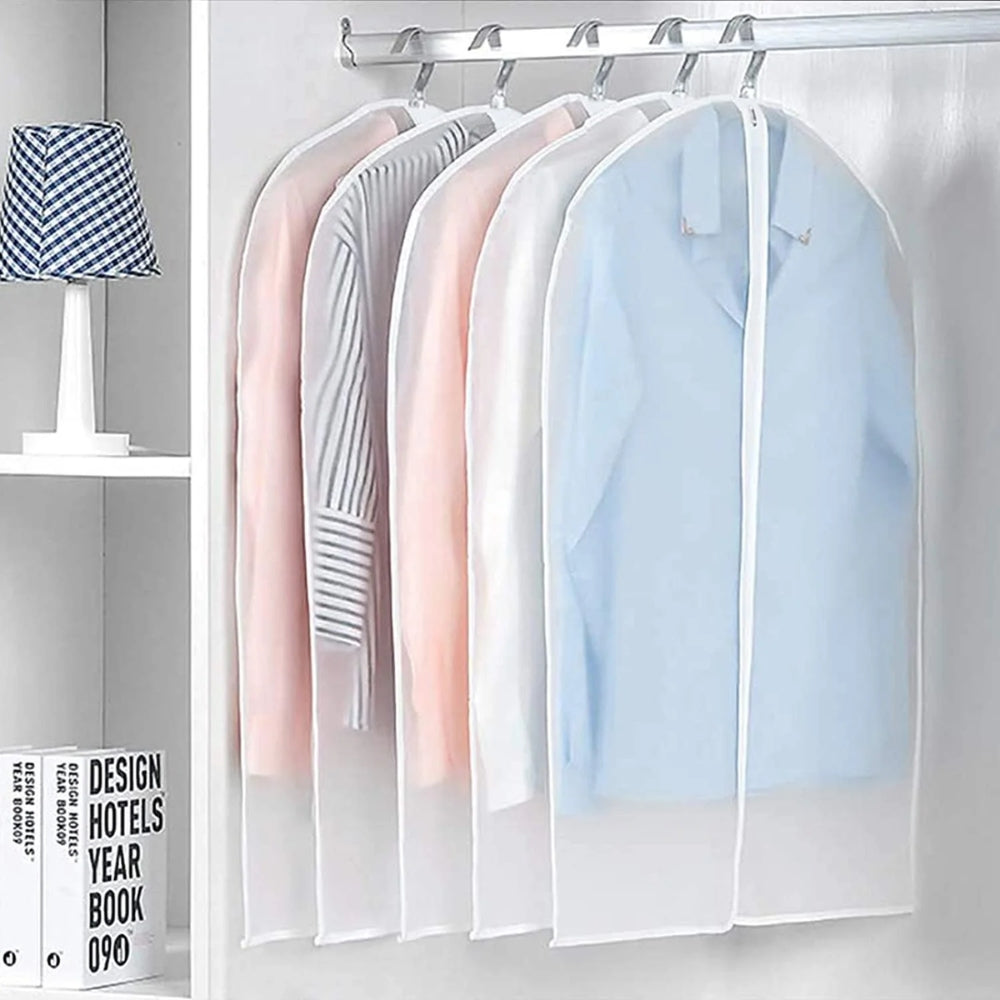 PEVA Garment Bags with Full Zipper for Closet Storage and Protection