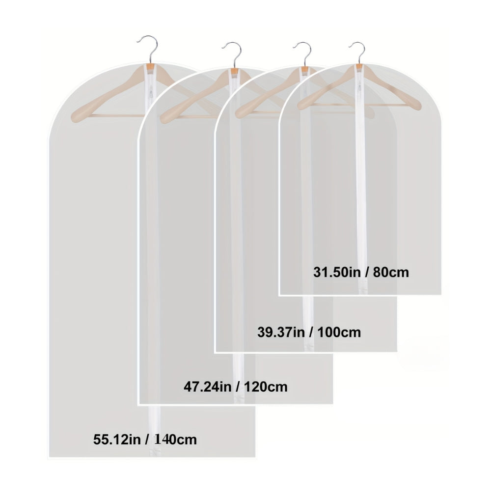 PEVA Garment Bags with Full Zipper for Closet Storage and Protection