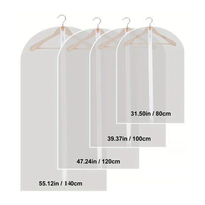 PEVA Garment Bags with Full Zipper for Closet Storage and Protection - Shello's Creative Boutique