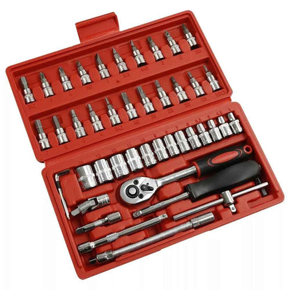 46-Piece Socket Wrench and Screwdriver Bits Ratchet Driver Kit - Shello's Creative Boutique