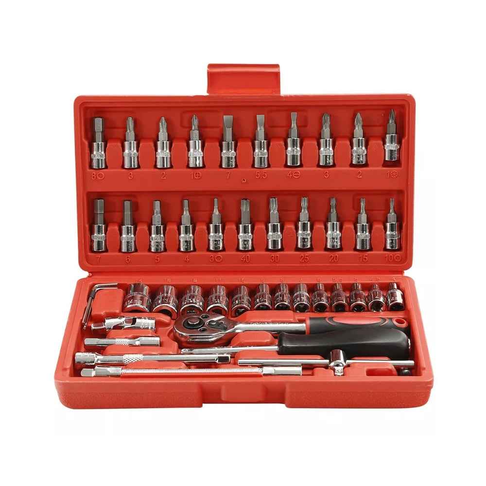 46-Piece Socket Wrench and Screwdriver Bits Ratchet Driver Kit
