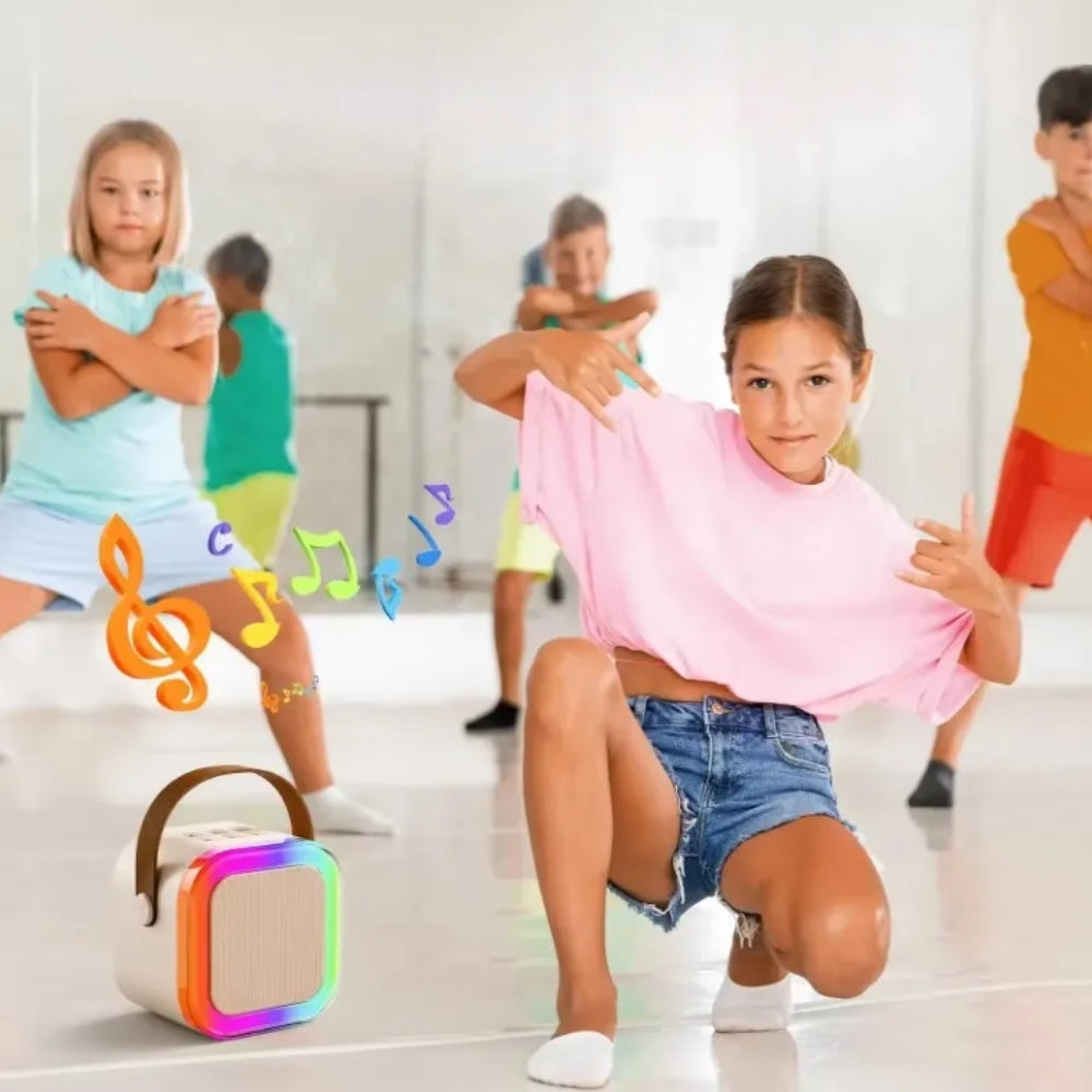 Portable Mini Karaoke Machine with Bluetooth Speaker and 2 Wireless Microphones