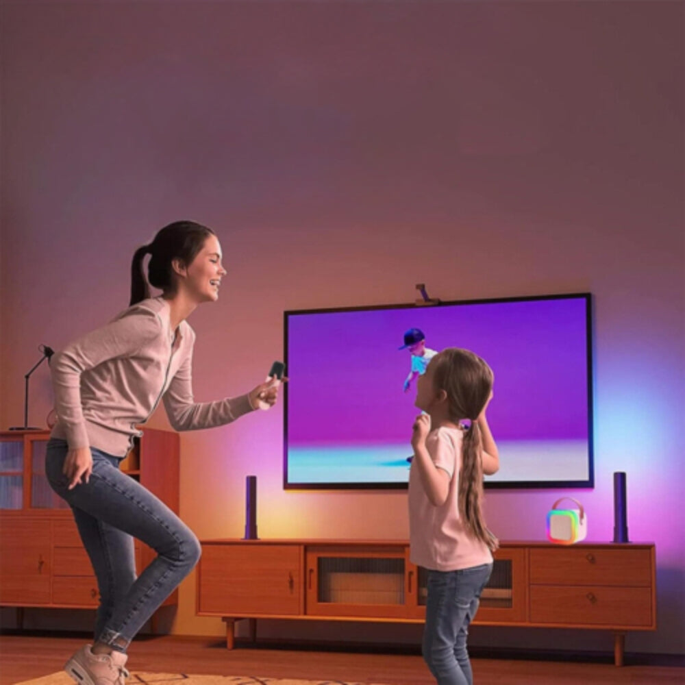 Portable Mini Karaoke Machine with Bluetooth Speaker and 2 Wireless Microphones