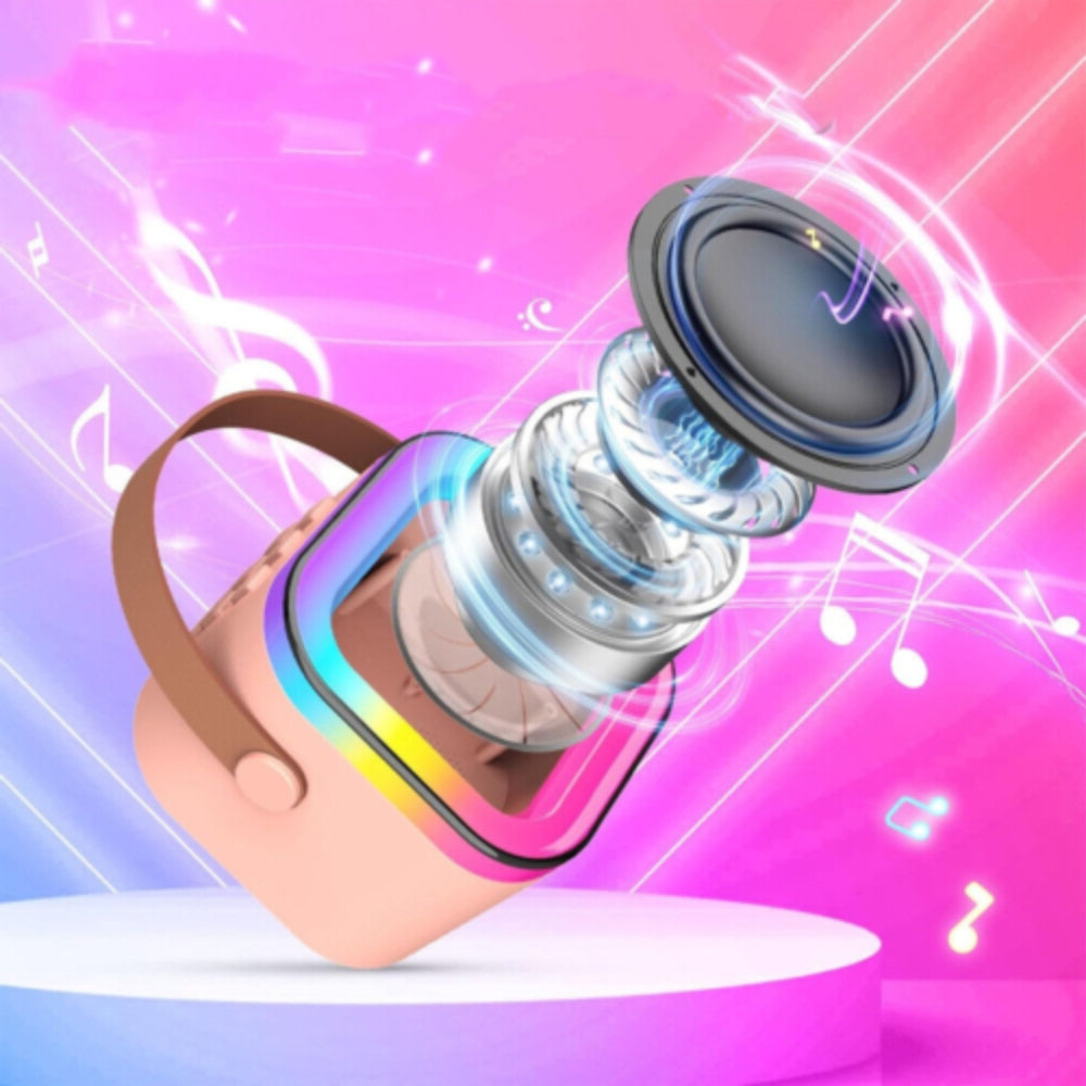 Portable Mini Karaoke Machine with Bluetooth Speaker and 2 Wireless Microphones