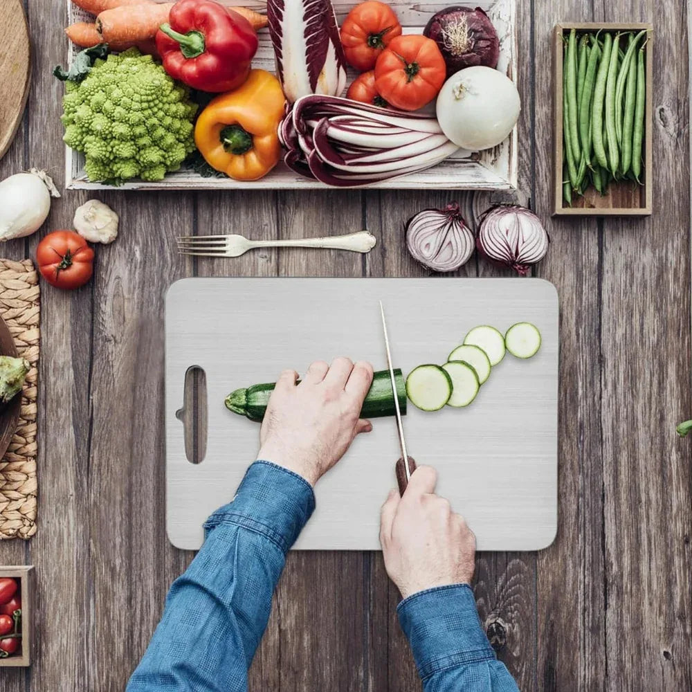 Double Sided Titanium Cutting Board for Kitchen and Camping - Shello's Creative Boutique