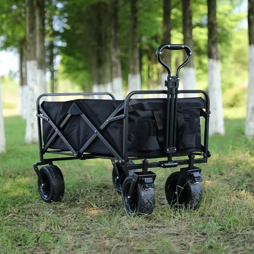 Heavy-Duty Foldable Garden Trolley Cart with 5 Inch Rubber Wheels - Shello's Creative Boutique