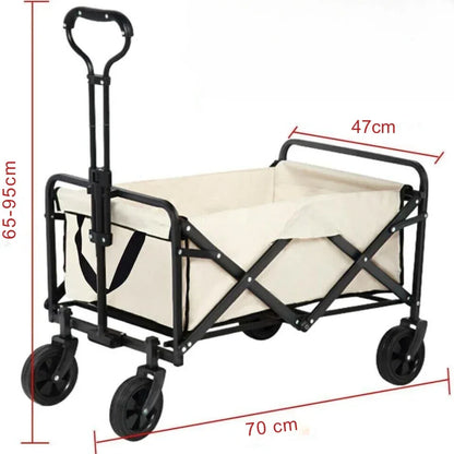 Heavy-Duty Foldable Garden Trolley Cart with 5 Inch Rubber Wheels - Shello's Creative Boutique