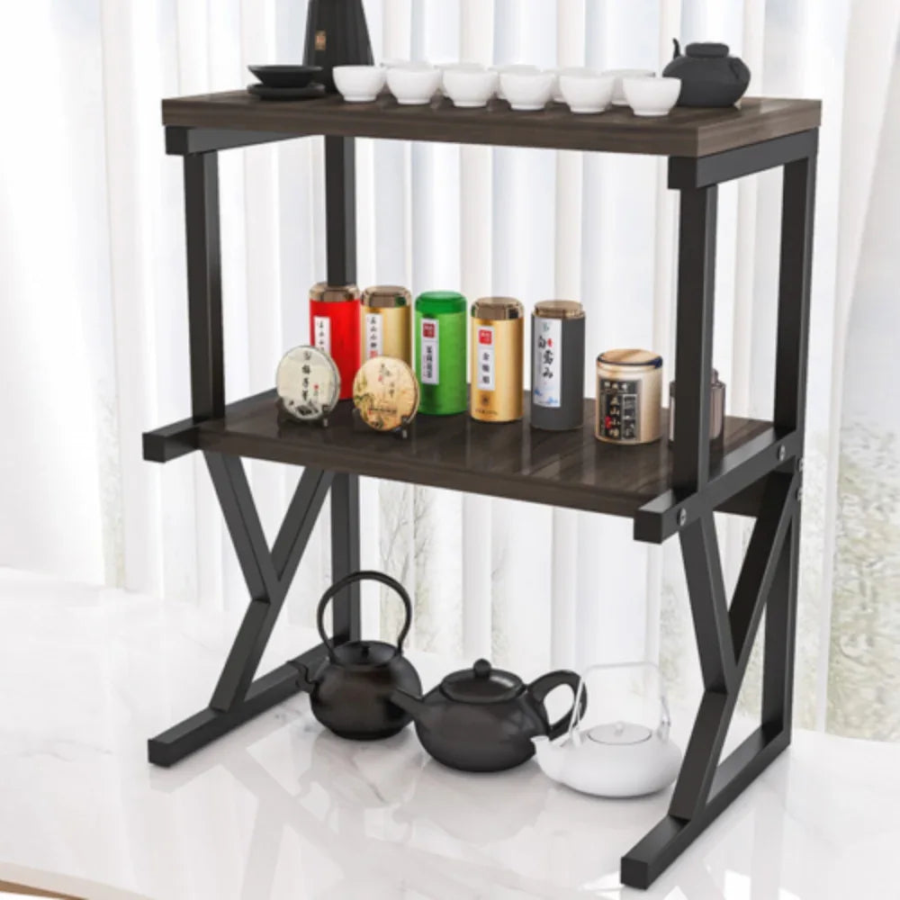 Multi-Tier Black Microwave Oven Rack Stand and Kitchen Storage Shelf - Shello's Creative Boutique