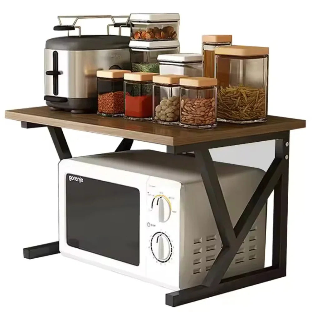 Multi-Tier Black Microwave Oven Rack Stand and Kitchen Storage Shelf - Shello's Creative Boutique