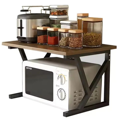Multi-Tier Black Microwave Oven Rack Stand and Kitchen Storage Shelf - Shello's Creative Boutique