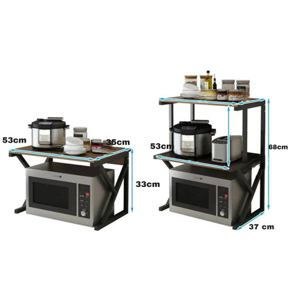 Multi-Tier Black Microwave Oven Rack Stand and Kitchen Storage Shelf - Shello's Creative Boutique
