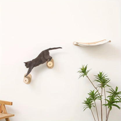 Indoor Cat Activity Center Wooden Climbing Tube with Sisal Rope Scratching Board