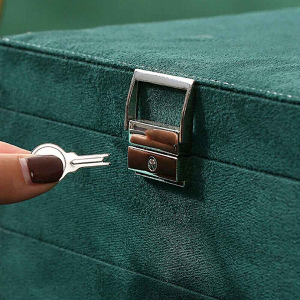 3 Layer Jewelry Storage Box with Drawers and Necklace Organizer