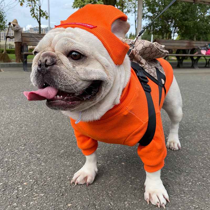 HYGGEPET Pet Clothing Fashion Brand Street Dog Clothing Fadou Teddy Schnauzer Undercoat Hat Set