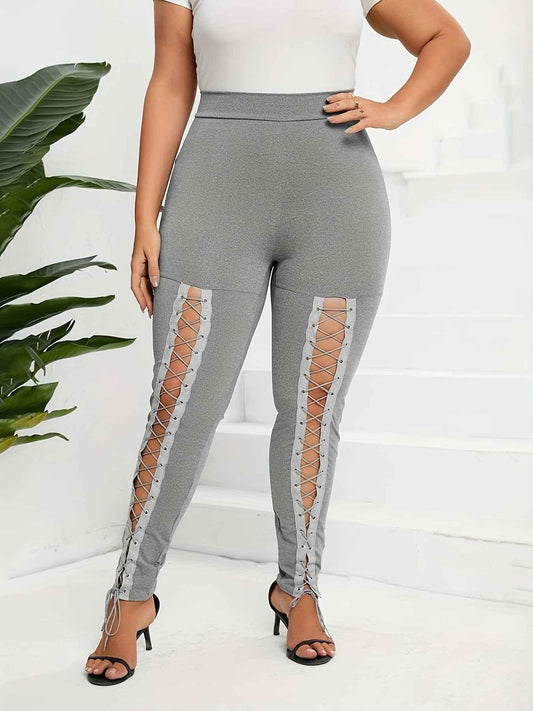 High-Waist Cropped Leggings - Cross-Strap Stretch Leggings for Women - Shello's Creative Boutique