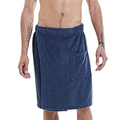 Men's Adjustable Bath Towel with Pockets - Microfiber - Shello's Creative Boutique