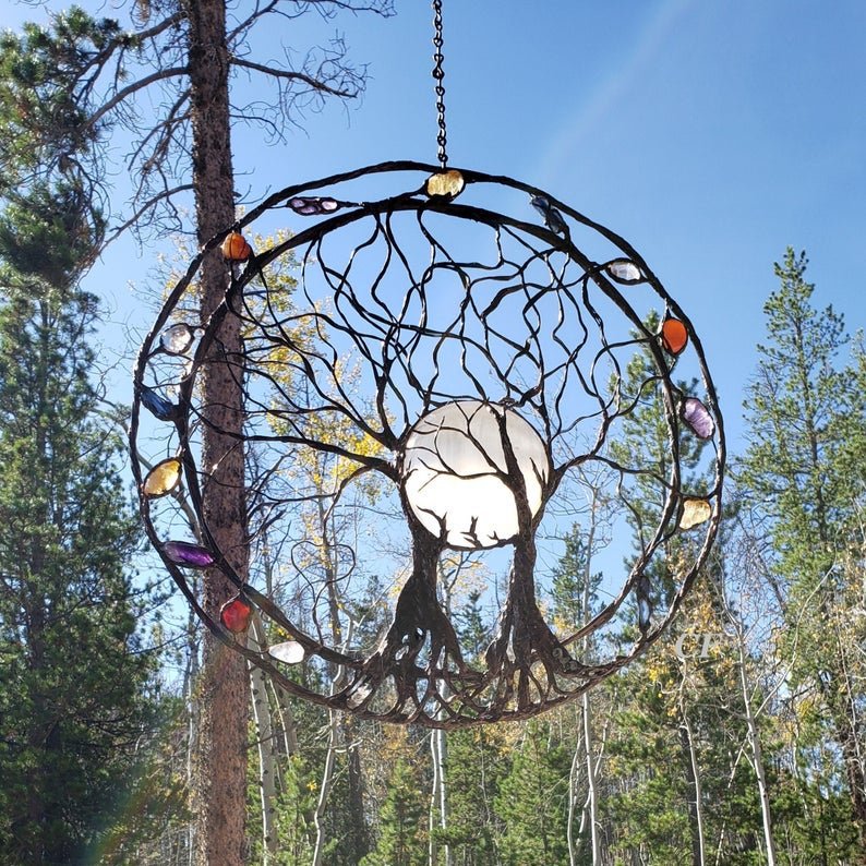 Retro Round Tree Of Life Ring Metal Pendant Wall Decoration Artwork eprolo