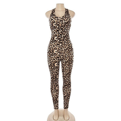 Leopard Women Yoga Sets Wear Clothing Women's Tracksuit Sexy Sportswear Jumpsuits