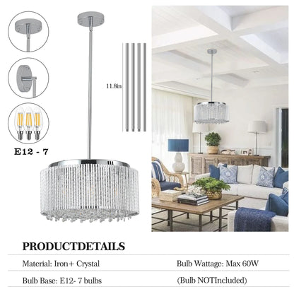 Modern Crystal Chandelier for Living Room – Luxury Round Crystal Lamp - Shello's Creative Boutique