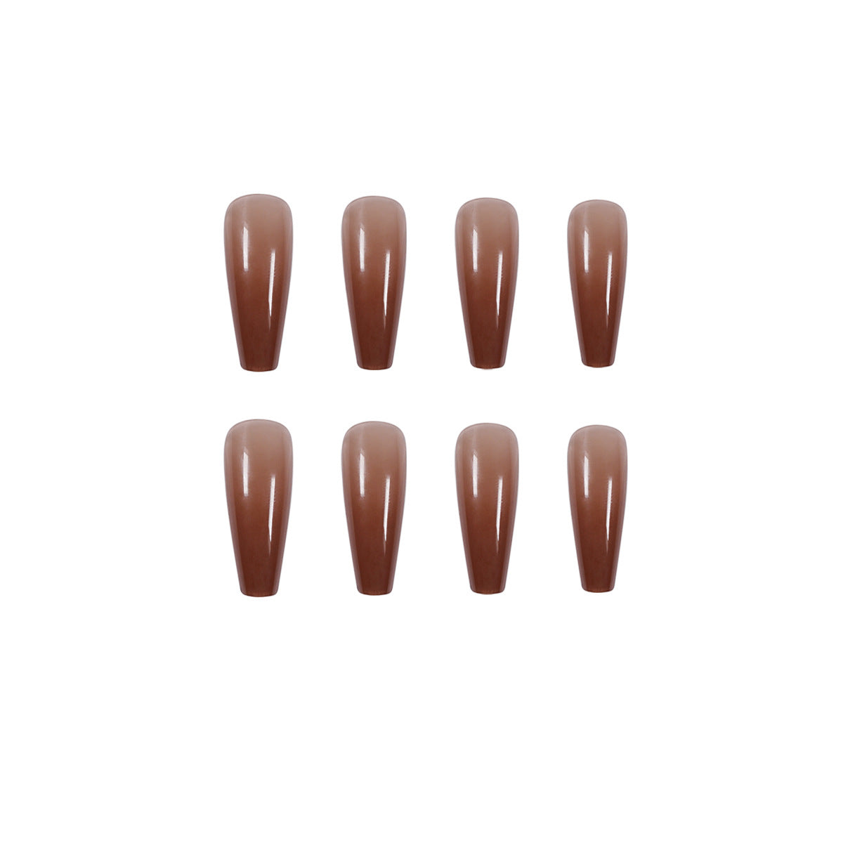 Ice Transparent Color Coffee Long Ballet Wear Manicure Finished Fake Nail Manicure Patch Nail Patch Removable Nail Shello Creative Boutique