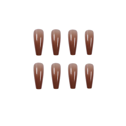Ice Transparent Color Coffee Long Ballet Wear Manicure Finished Fake Nail Manicure Patch Nail Patch Removable Nail - Shello's Creative Boutique