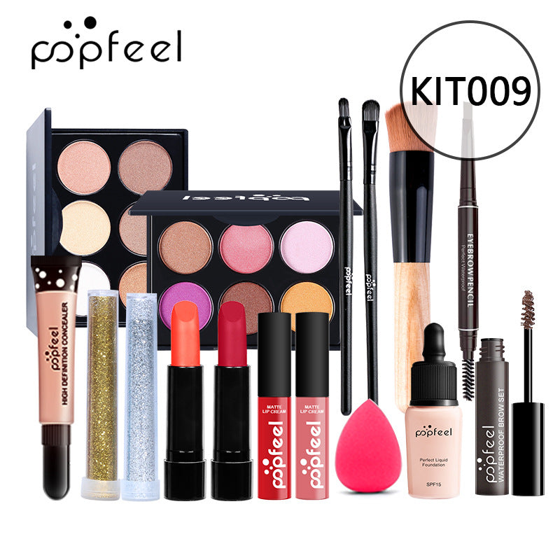 POPFEEL Makeup Full Kit Female Make Up Set Eye Shadow Eyeshadow Palette Lip Gloss Mascara Eyeliner Brushes Bag Make-up for Women - Shello's Creative Boutique