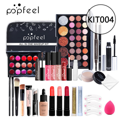 POPFEEL Makeup Full Kit Female Make Up Set Eye Shadow Eyeshadow Palette Lip Gloss Mascara Eyeliner Brushes Bag Make-up for Women - Shello's Creative Boutique