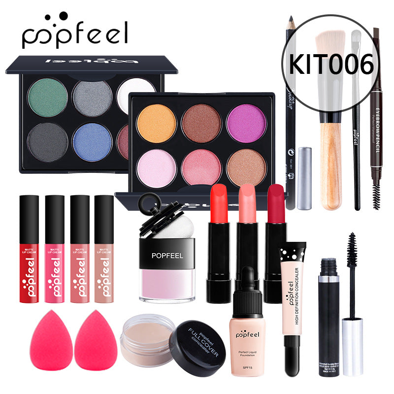POPFEEL Makeup Full Kit Female Make Up Set Eye Shadow Eyeshadow Palette Lip Gloss Mascara Eyeliner Brushes Bag Make-up for Women - Shello's Creative Boutique