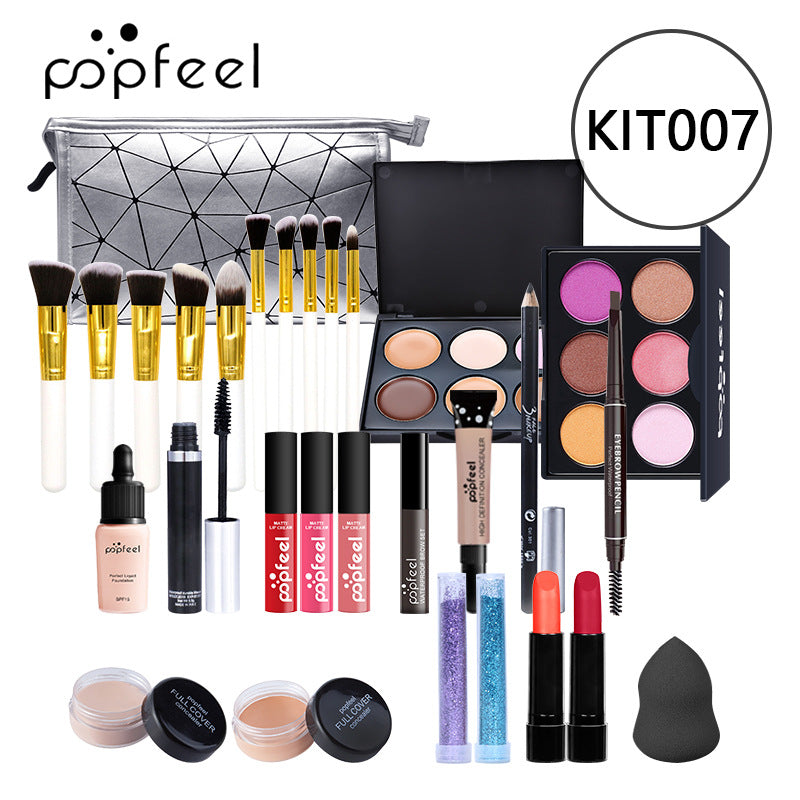 POPFEEL Makeup Full Kit Female Make Up Set Eye Shadow Eyeshadow Palette Lip Gloss Mascara Eyeliner Brushes Bag Make-up for Women - Shello's Creative Boutique