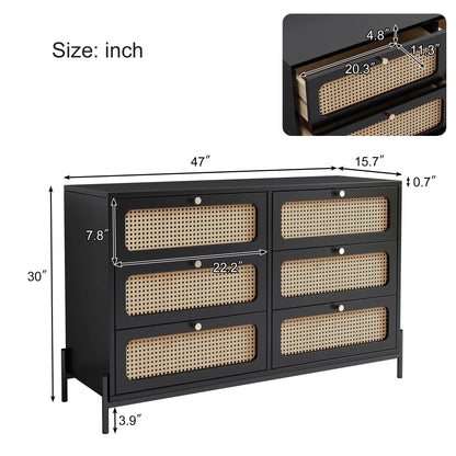 Modern Hemp Vine Wood Closet with 6 drawers - Modern Elegance - Shello's Creative Boutique