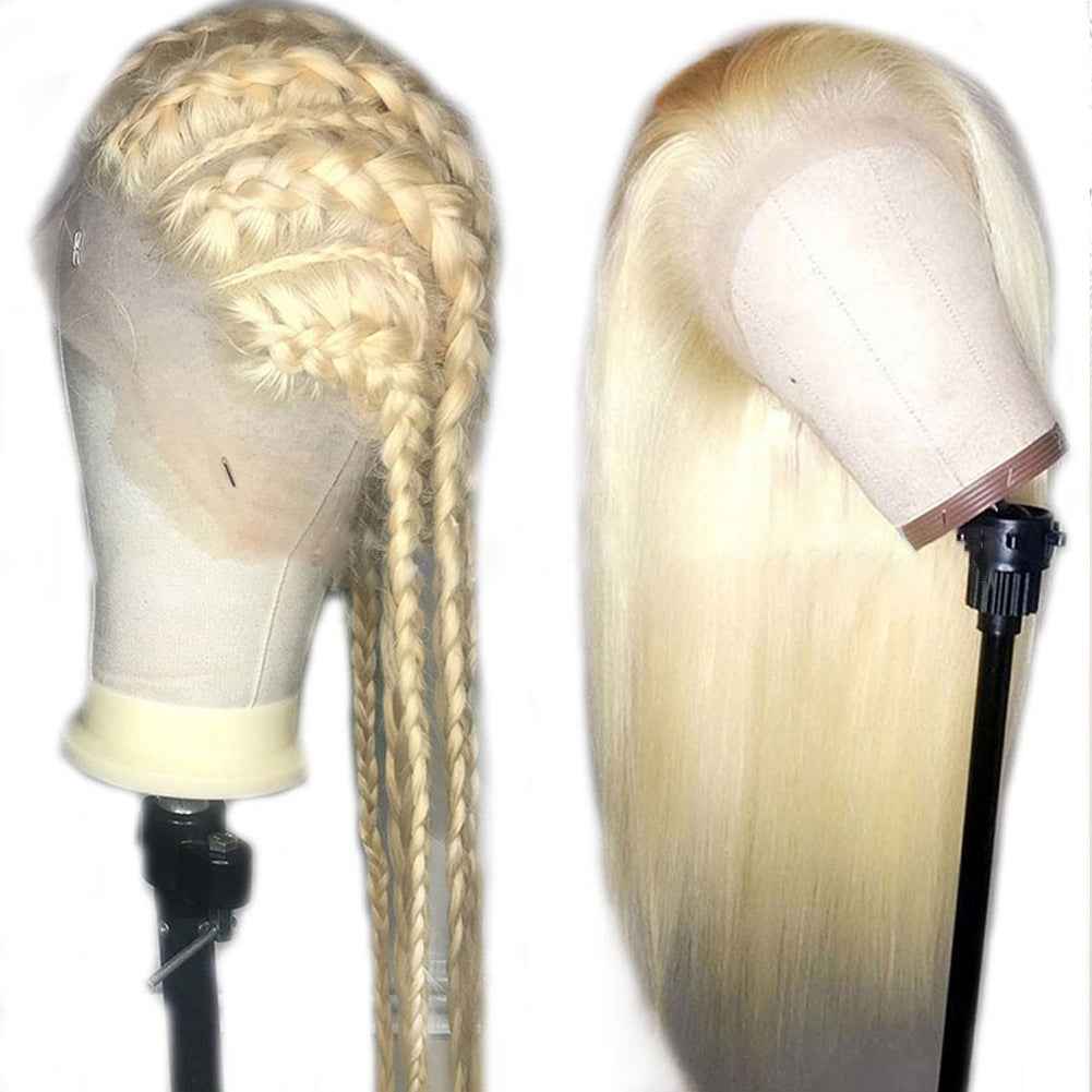 European and American Women's Wig Front Lace Wig Female 613 # Long Straight Hair