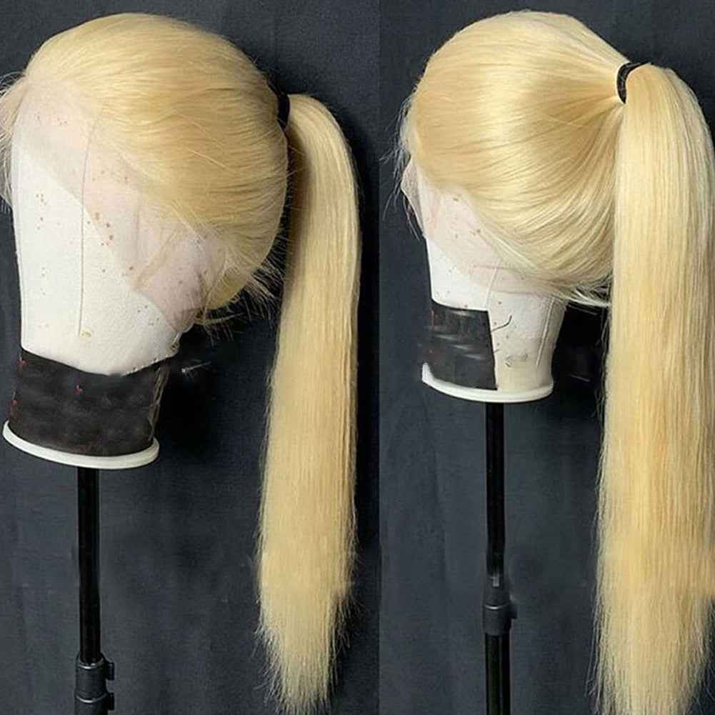 European and American Women's Wig Front Lace Wig Female 613 # Long Straight Hair