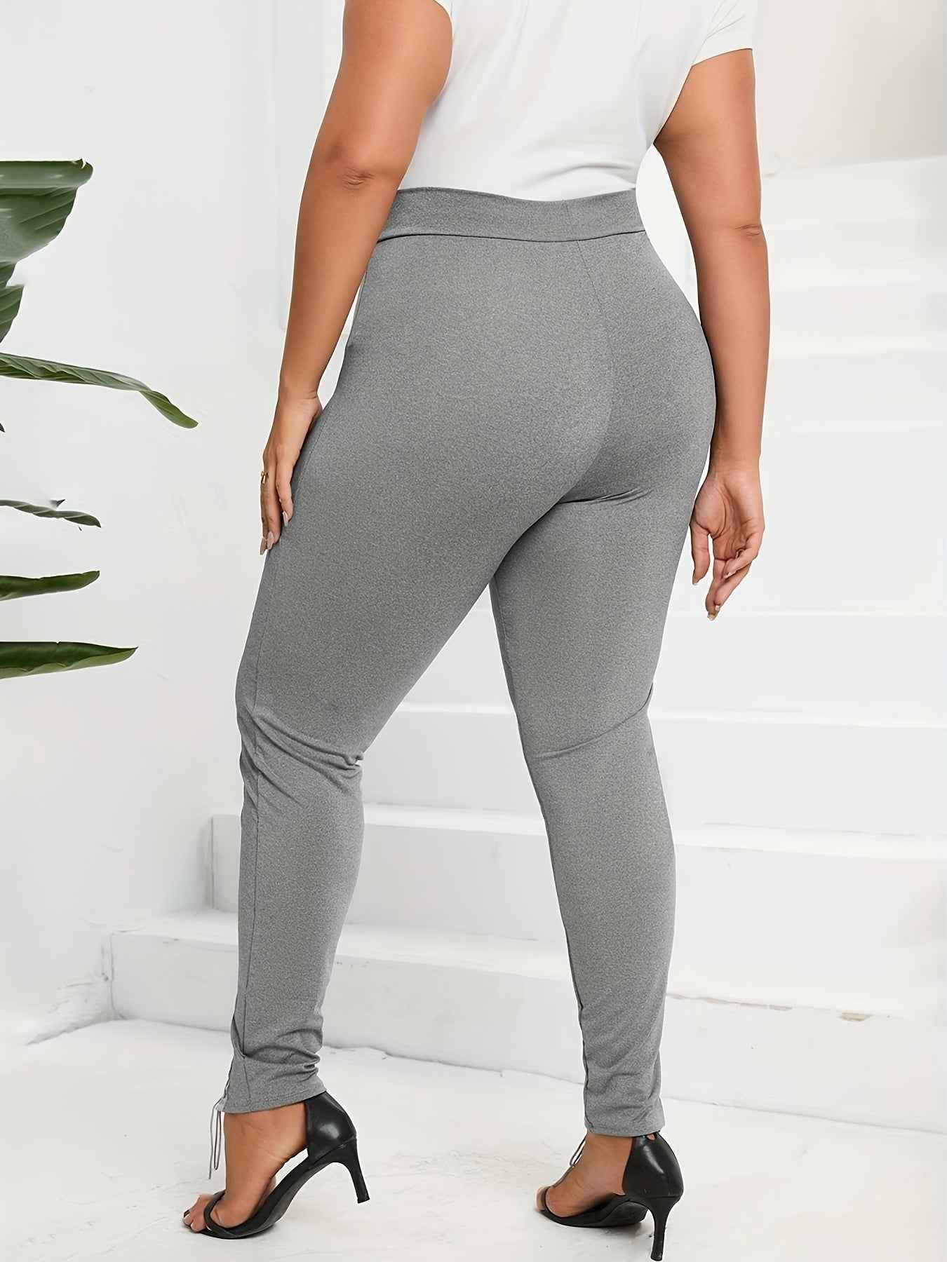 High-Waist Cropped Leggings - Cross-Strap Stretch Leggings for Women - Shello's Creative Boutique