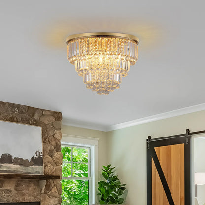 Luxury Gold Crystal Chandelier - Large Modern Ceiling Light for Dining Room - Shello's Creative Boutique