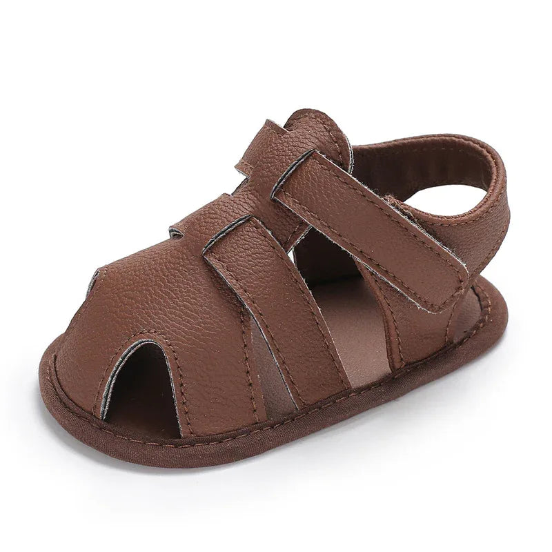 Baby Boy Summer Sandals - Soft Cotton First Walking Shoes 0-1 Year - Shello's Creative Boutique