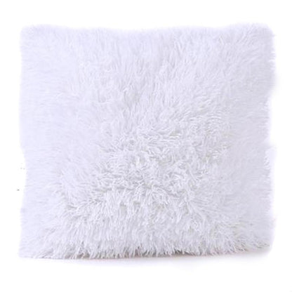 Solid Soft Plush Faux Fur  Decorative Cushion Cover Throw Pillows For Sofa Car Chair Hotel Home Decoration