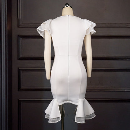 Plus Size White Evening Gown - Elegant Party Dress - Shello's Creative Boutique