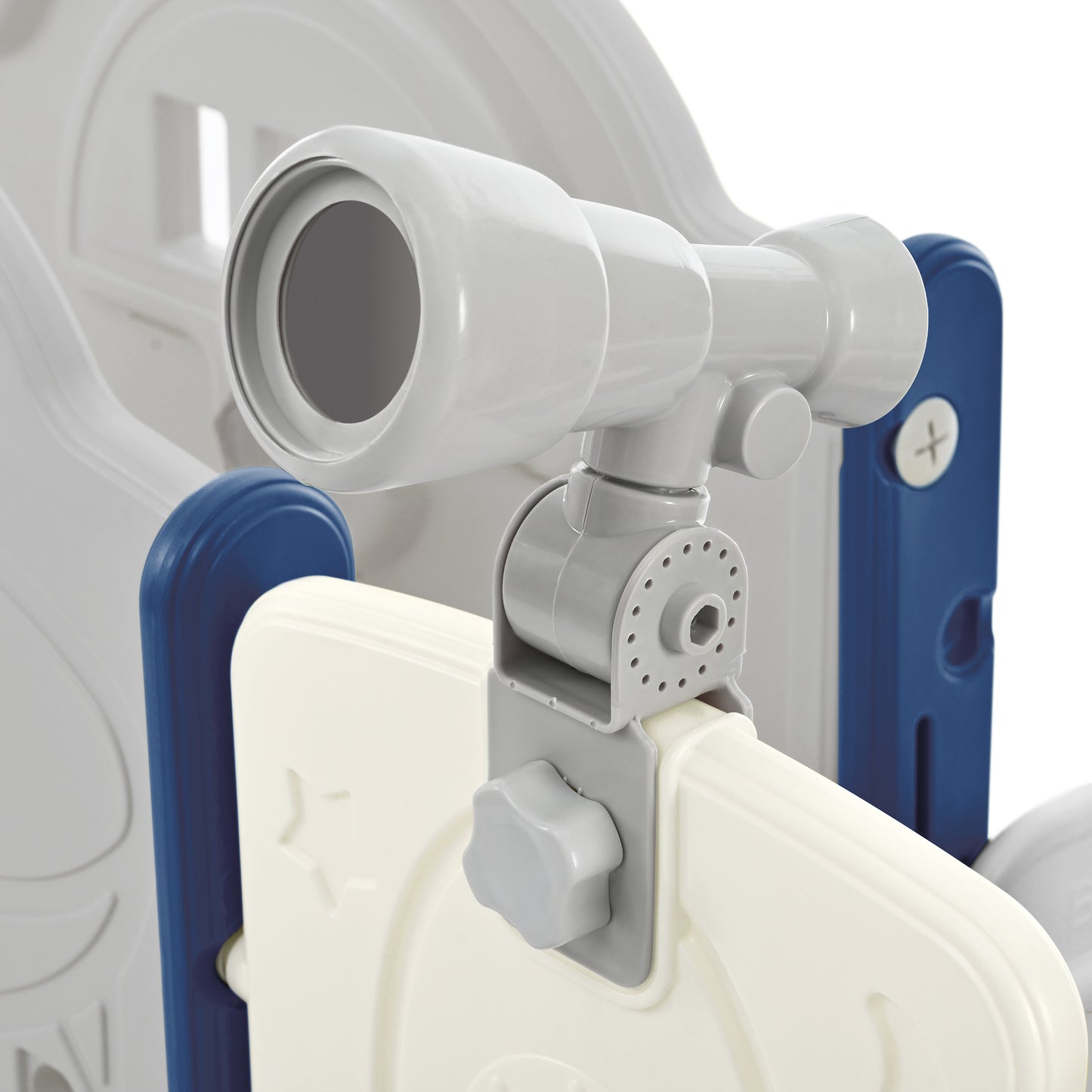 Kids Slide Playset Structure 7 in 1, Freestanding Spaceship Set with Slide, Arch Tunnel Blue+Grey + HDPE eprolo