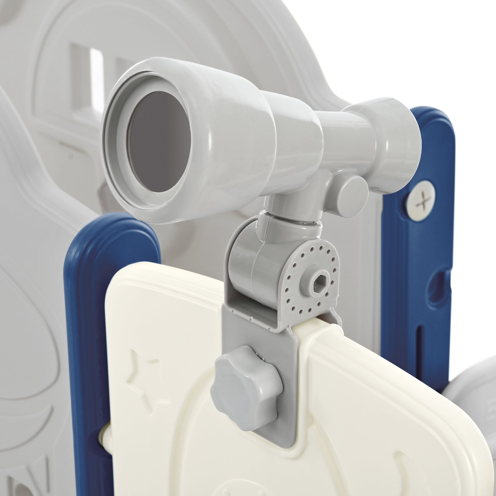 Kids Slide Playset Structure 7 in 1, Freestanding Spaceship Set with Slide, Arch Tunnel Blue+Grey + HDPE eprolo