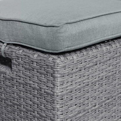 TOPMAX 6-piece outdoor rattan wicker set chair, stool, and table (gray rattan+gray mat) eprolo