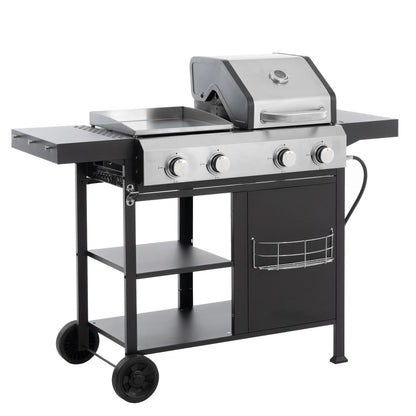 2+2 multifunctional gas barbecue grill and covered grill combination for outdoor cooking - barbecue, barbecue, pizza. - Shello's Creative Boutique